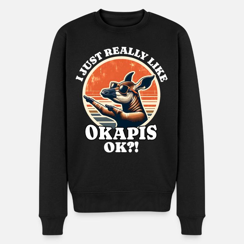 Ich Liebe Okapis - Männer Premium Bio Pullover - Schwarz