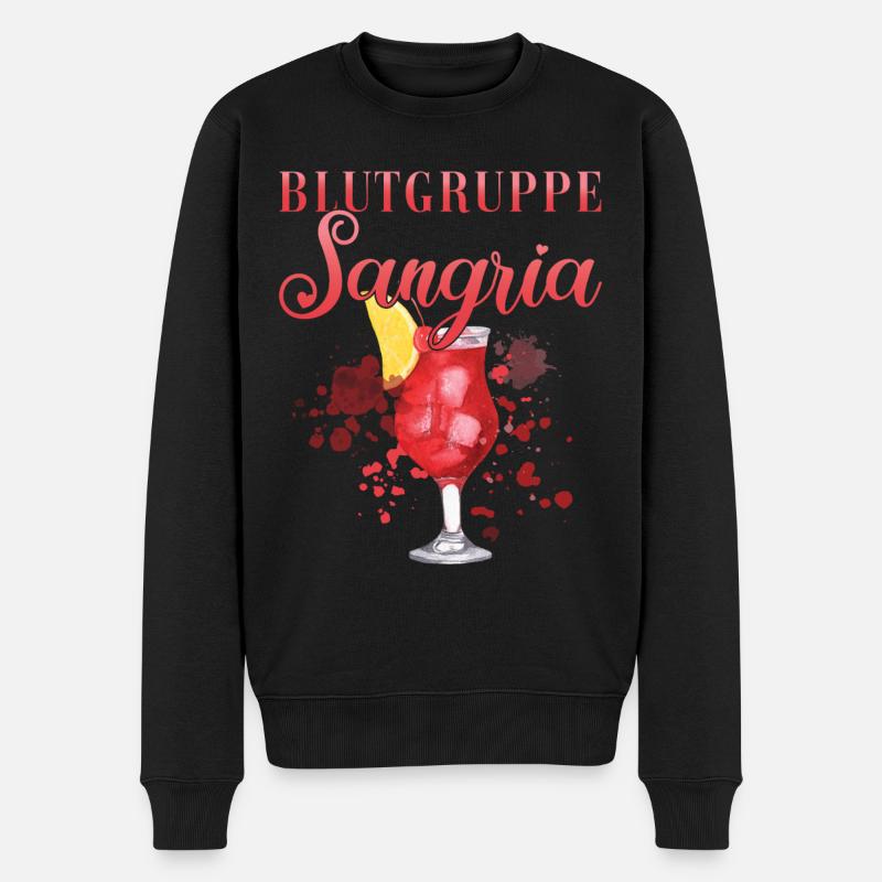 Cocktail Bartender Blutgruppe Sangria - Männer Premium Bio Pullover - Schwarz