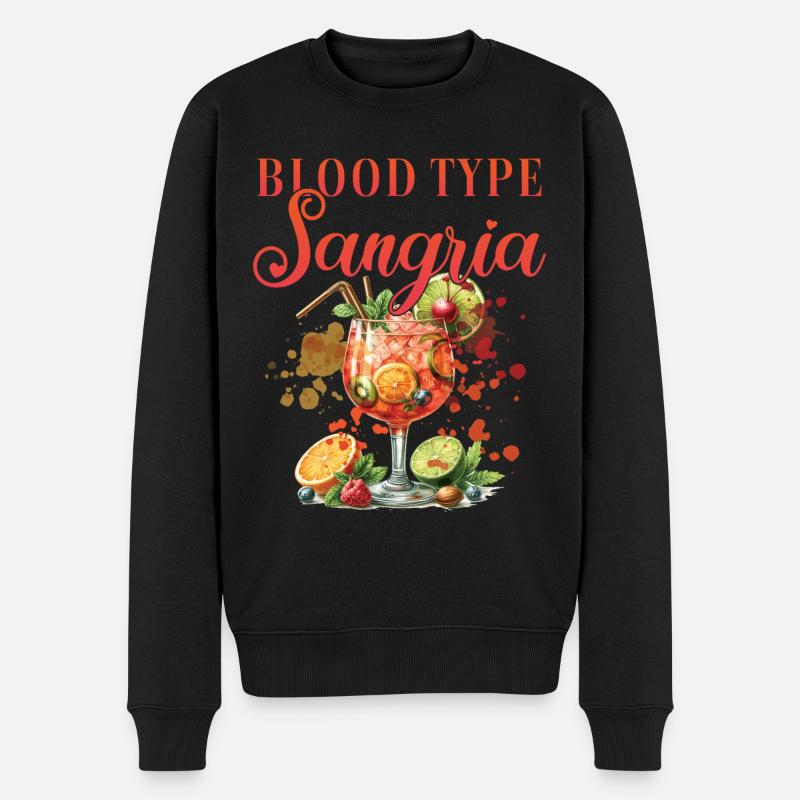 Cocktail Barman Groupe Sanguin Sangria - Pull Premium bio Homme - noir