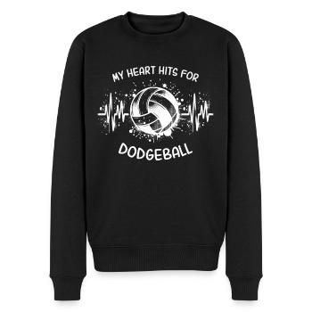 Dodgeball ECG - Men's Premium Organic Jumper - black - Front - Nico (187cm)