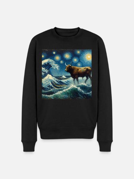 Manatee Starry Night Dugong - Men's Premium Organic Jumper - black