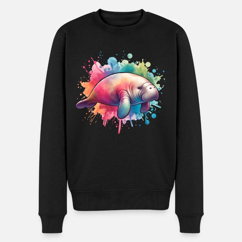 Dugong Lamantin - Pull Premium bio Homme - noir