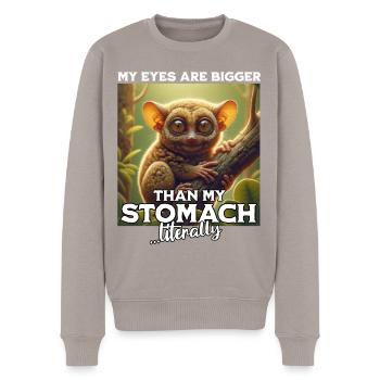 Koboldmaki Spruch Tarsier - Männer Premium Bio Pullover - Taupe - Vorne - Nico (187cm)