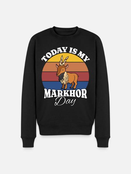 Screw goat Markhor - Men's Premium Organic Jumper - black
