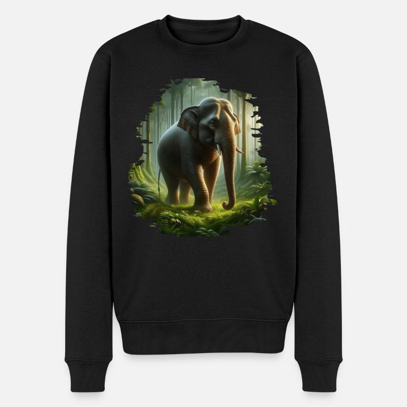 Éléphant de Sumatra - Pull Premium bio Homme - noir