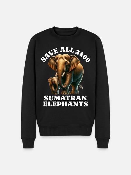 Save Sumatra Elephant - Men's Premium Organic Jumper - black