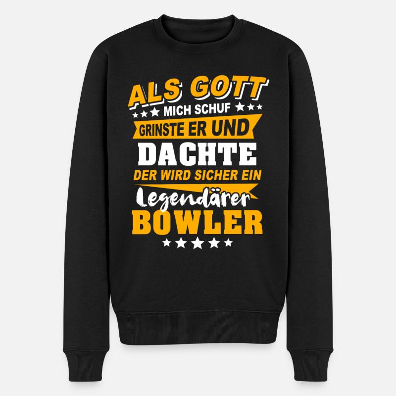 Bowler Bowling - Männer Premium Bio Pullover - Schwarz