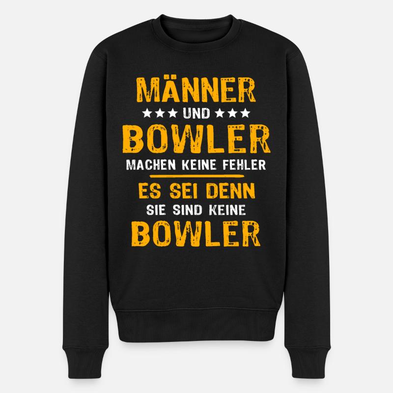 Bowler Bowling - Männer Premium Bio Pullover - Schwarz