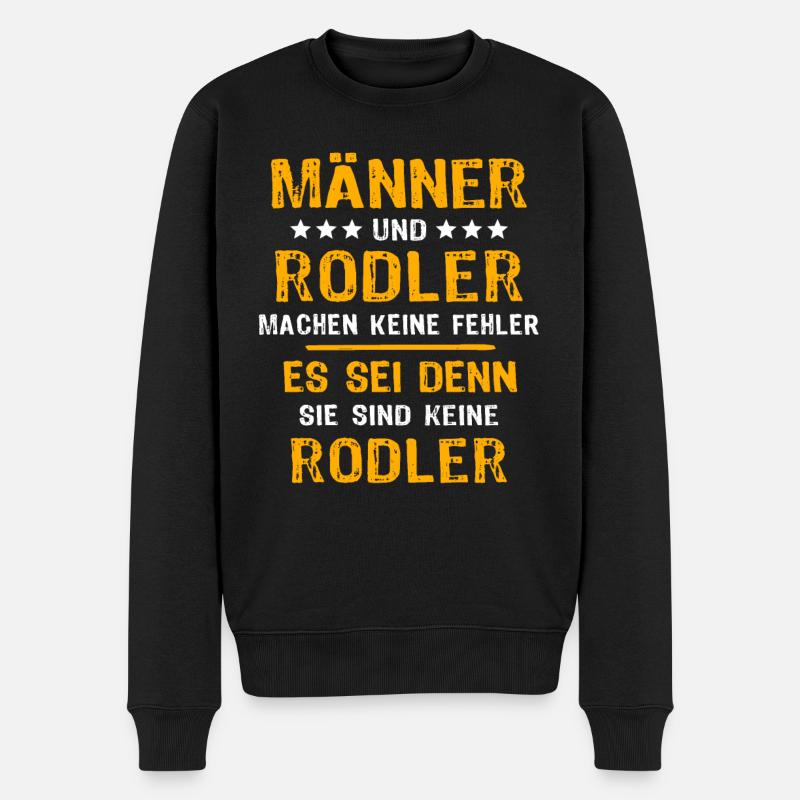 Rodler Rodeln - Männer Premium Bio Pullover - Schwarz