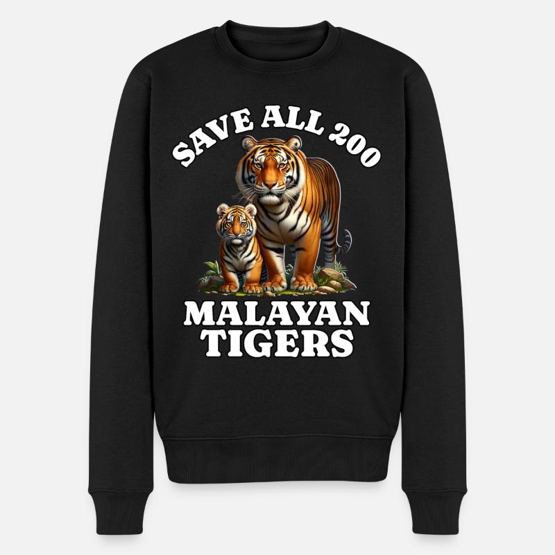 Save Malaysia Tiger - Männer Premium Bio Pullover - Schwarz