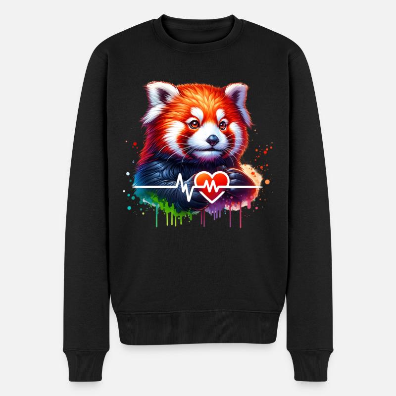 Red Panda ECG - Pull Premium bio Homme - noir