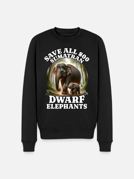 Save Dwarf Elephant - Men's Premium Organic Jumper - black