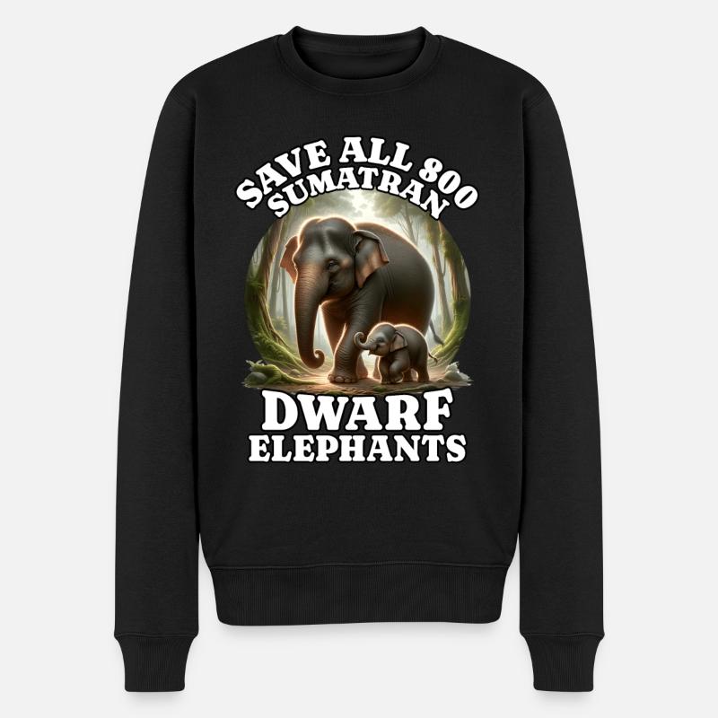 Sauvez l’éléphant nain - Pull Premium bio Homme - noir