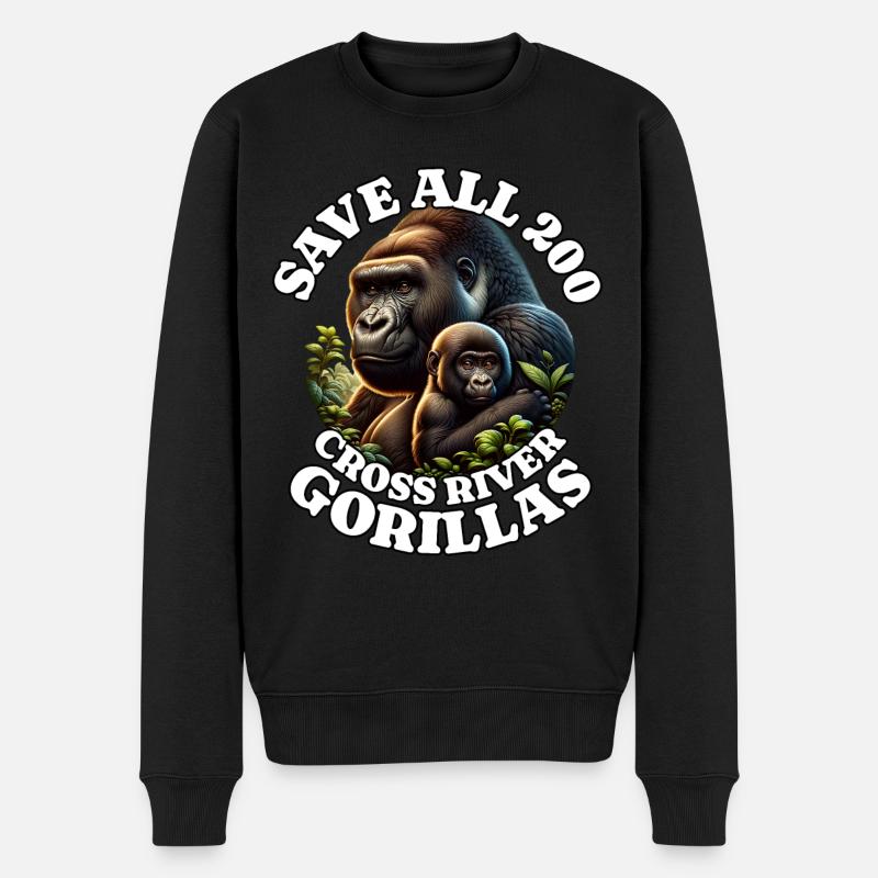 Sauvez Cross River Gorilla - Pull Premium bio Homme - noir