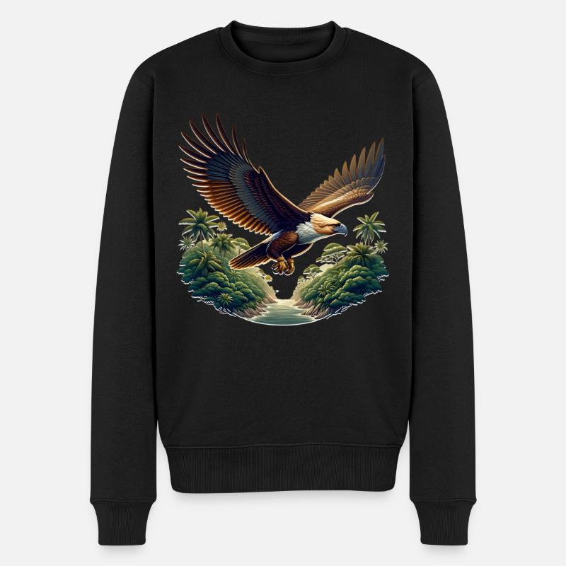 Affenadler - Männer Premium Bio Pullover - Schwarz