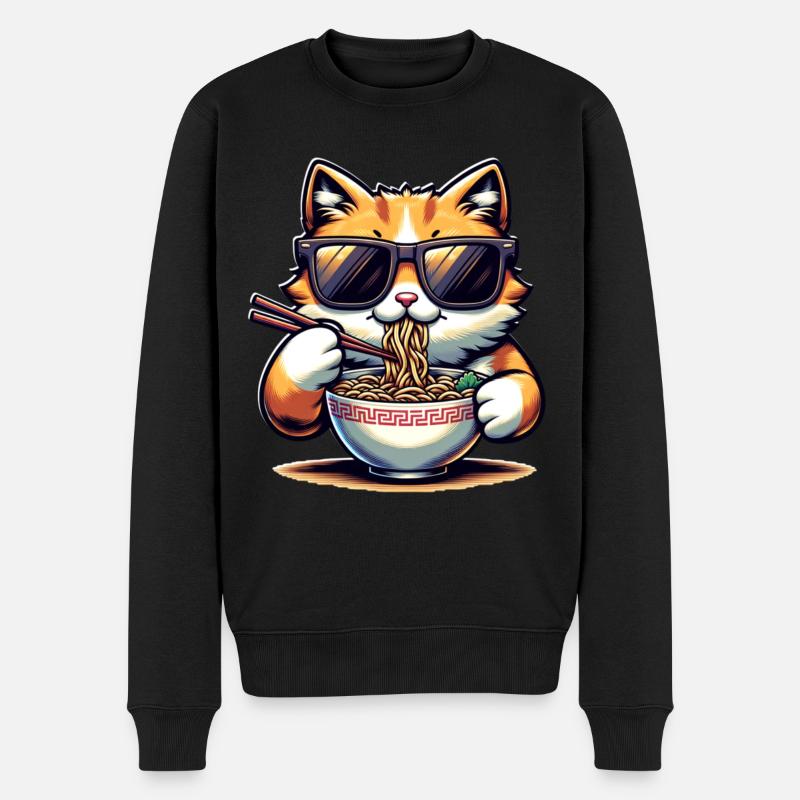 Ramen pour chats - Pull Premium bio Homme - noir