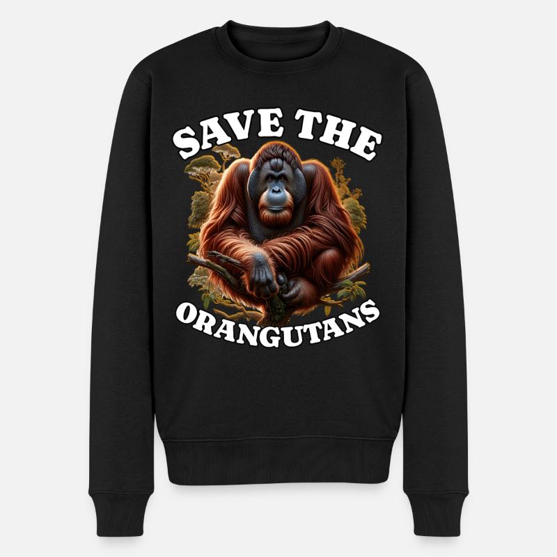 Sauver Orang-outan - Pull Premium bio Homme - noir