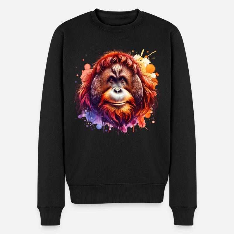 Orang Utan - Männer Premium Bio Pullover - Schwarz