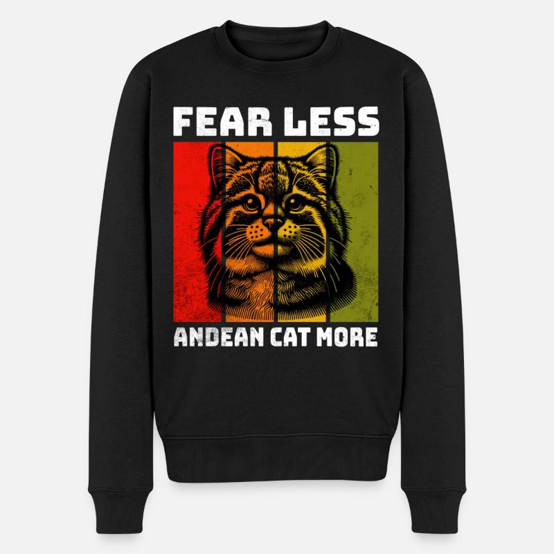 Andean Cat Katze Andenkatze - Männer Premium Bio Pullover - Schwarz