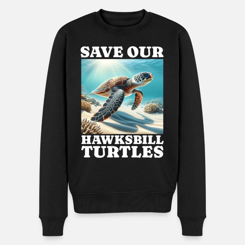 Sava hawksbill turtle - Men's Premium Organic Jumper - black