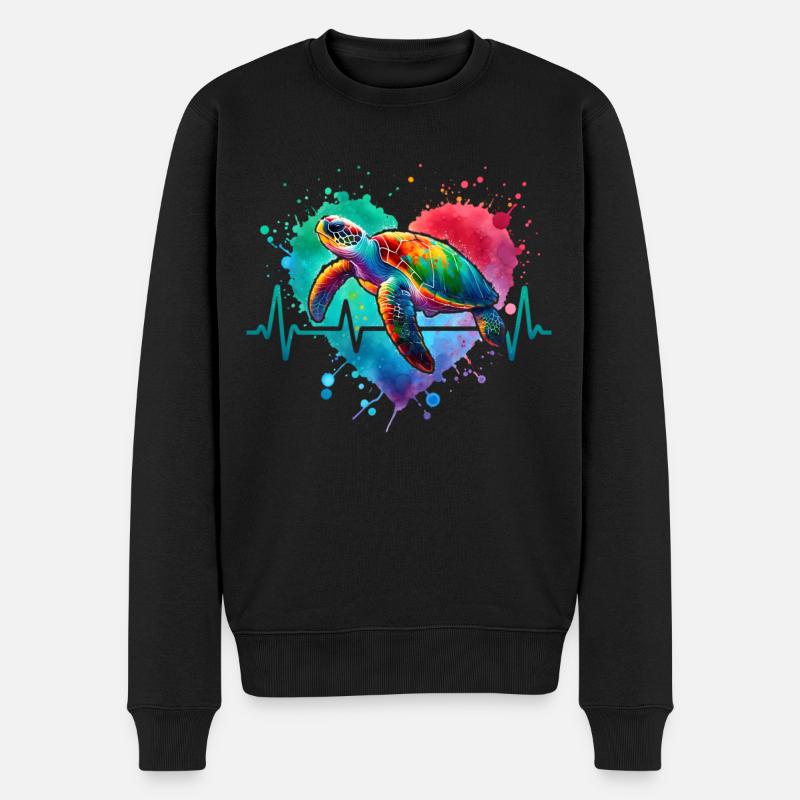 Hawksbill turtle ECG - Men's Premium Organic Jumper - black