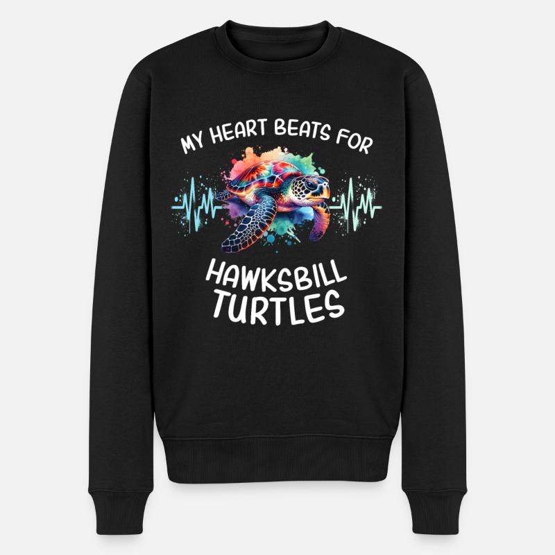 Cœur de tortue imbriquée - Pull Premium bio Homme - noir