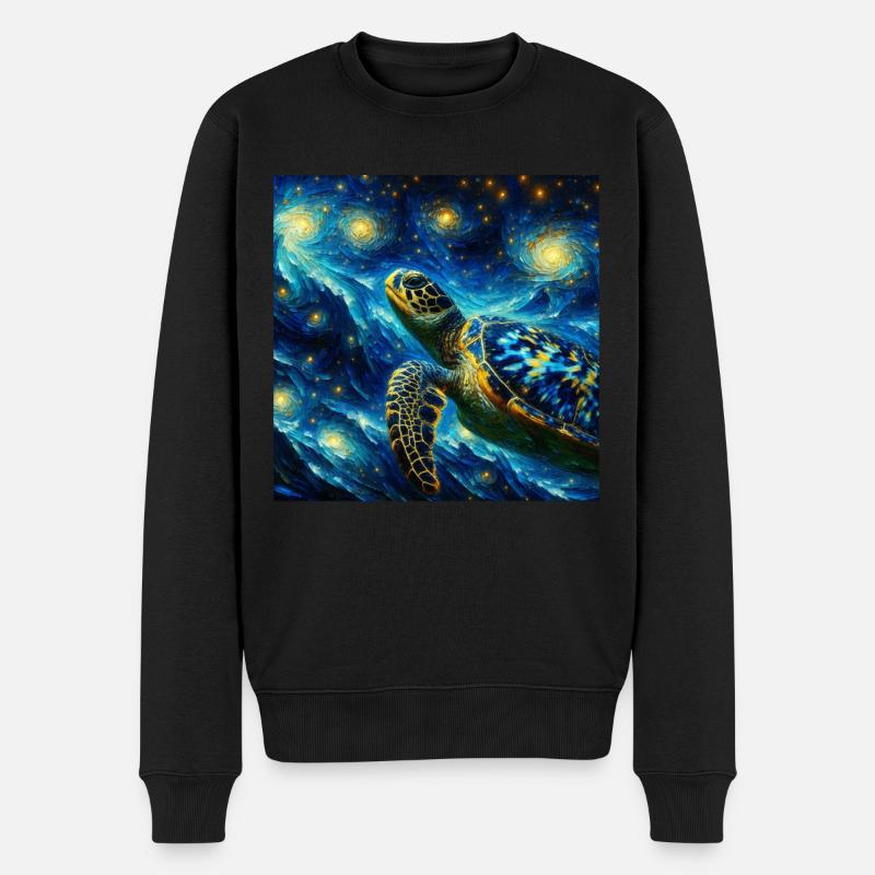 Tortue imbriquée Nuit étoilée - Pull Premium bio Homme - noir