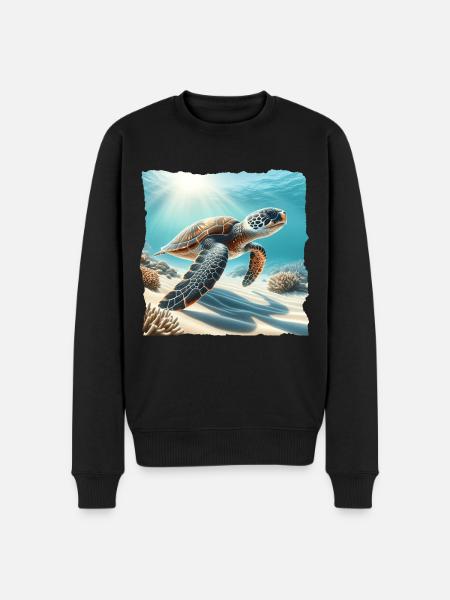 Hawksbill turtle - Men's Premium Organic Jumper - black
