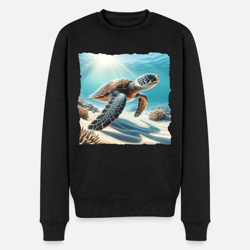 Hawksbill turtle - Men's Premium Organic Jumper - black