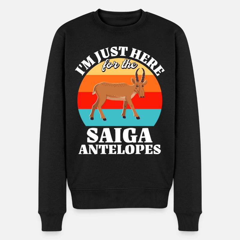 Dictons drôles d’antilope saïga - Pull Premium bio Homme - noir