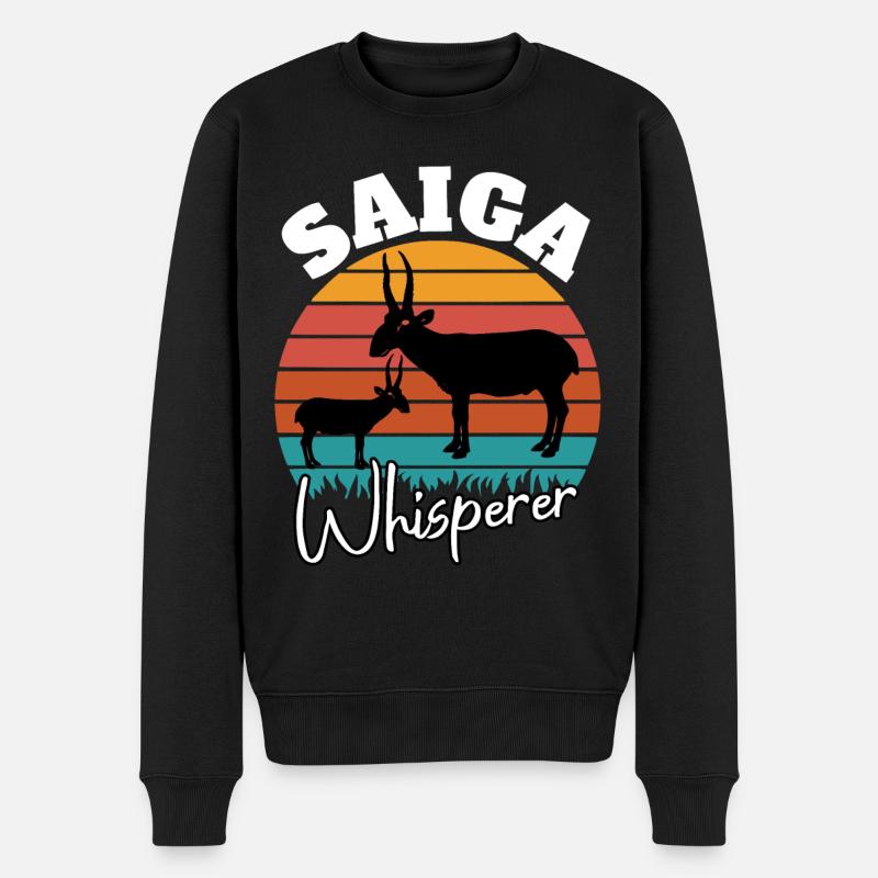 Saïga Antilope Chuchoteur - Pull Premium bio Homme - noir