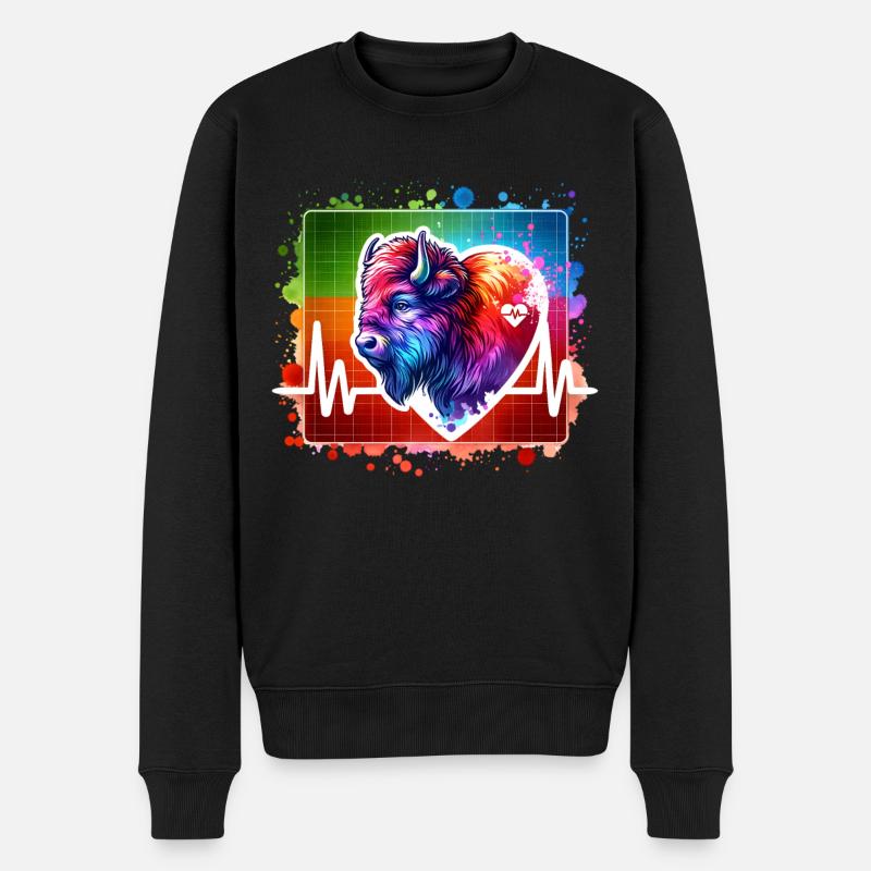 Bison Prairie Bison ECG - Pull Premium bio Homme - noir