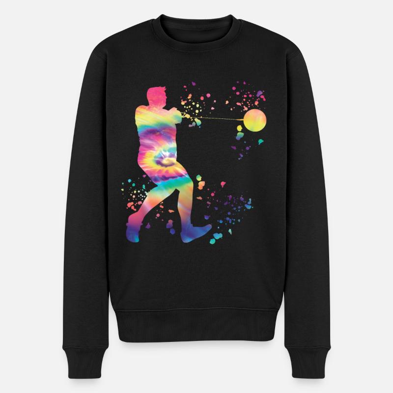 Hammerwerfer Colorsplash Hammerwerfen - Männer Premium Bio Pullover - Schwarz