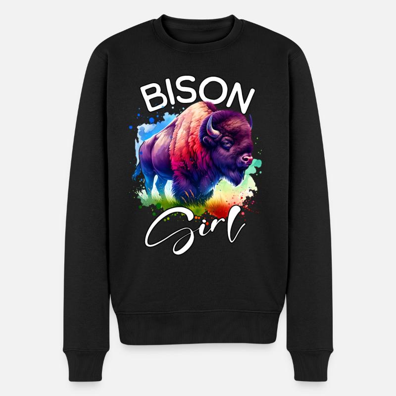Bison Fille Buffle - Pull Premium bio Homme - noir