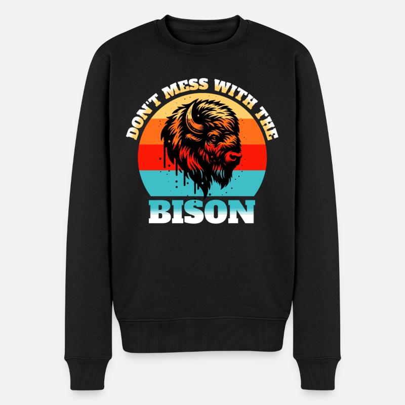 Dictons amusants de buffle - Pull Premium bio Homme - noir
