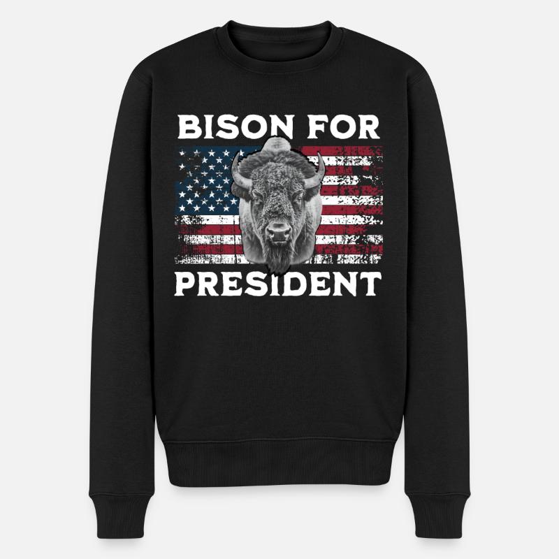 Bison pour la présidence - Pull Premium bio Homme - noir