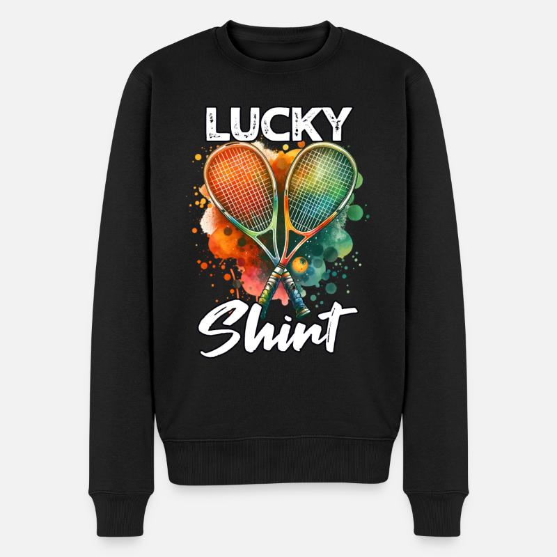 Squash Spieler - Männer Premium Bio Pullover - Schwarz