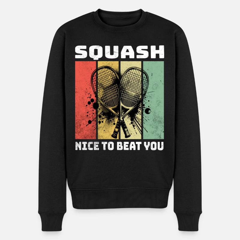 Squash Sprüche - Männer Premium Bio Pullover - Schwarz