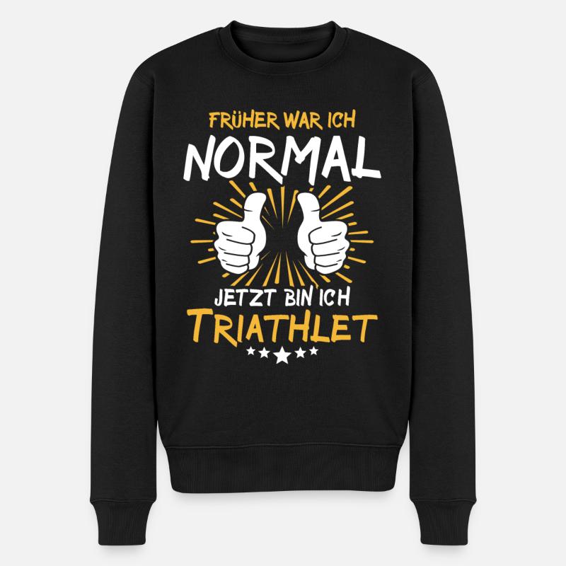Triathlet Spruch - Männer Premium Bio Pullover - Schwarz
