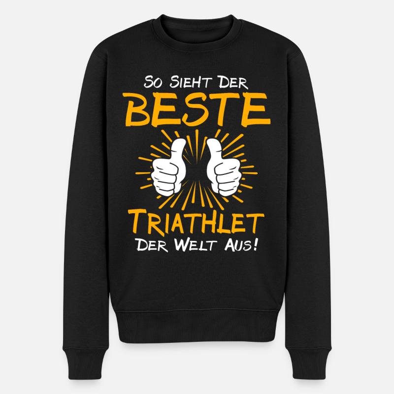Triathlet Geschenkidee - Männer Premium Bio Pullover - Schwarz