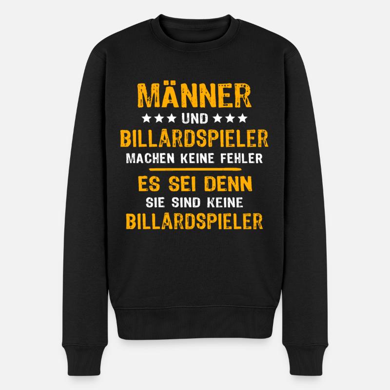 Billardspieler Billard - Männer Premium Bio Pullover - Schwarz