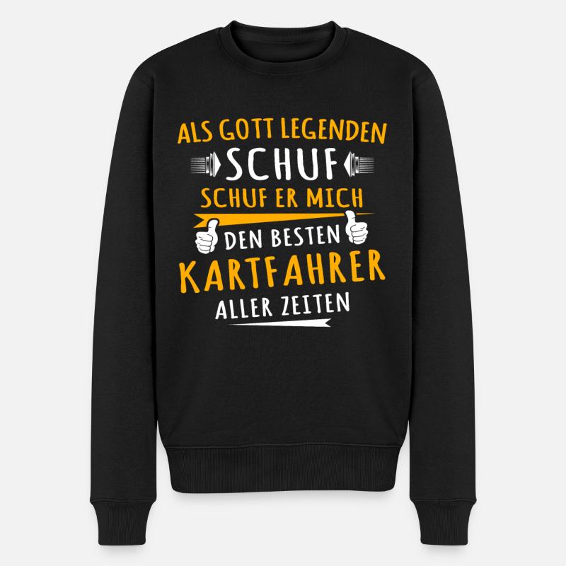Kartfahrer - Männer Premium Bio Pullover - Schwarz