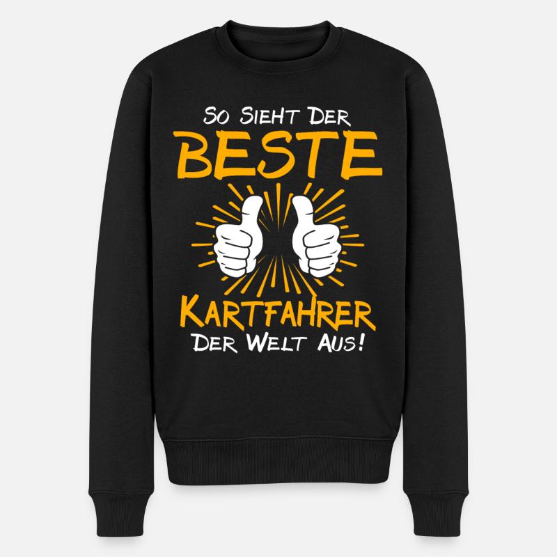Kartfahrer Geschenkidee - Männer Premium Bio Pullover - Schwarz