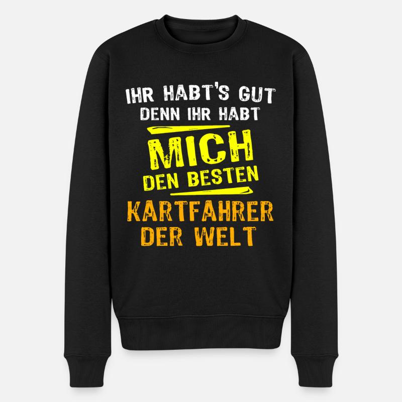 Cadeau de pilote de kart - Pull Premium bio Homme - noir