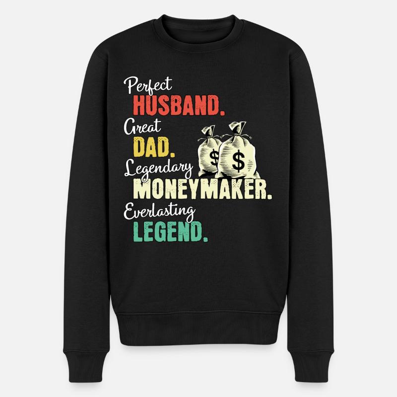 Papa qui gagne de l’argent - Pull Premium bio Homme - noir