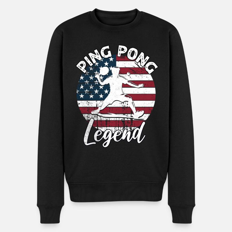 Ping-pong Tennis de table - Pull Premium bio Homme - noir
