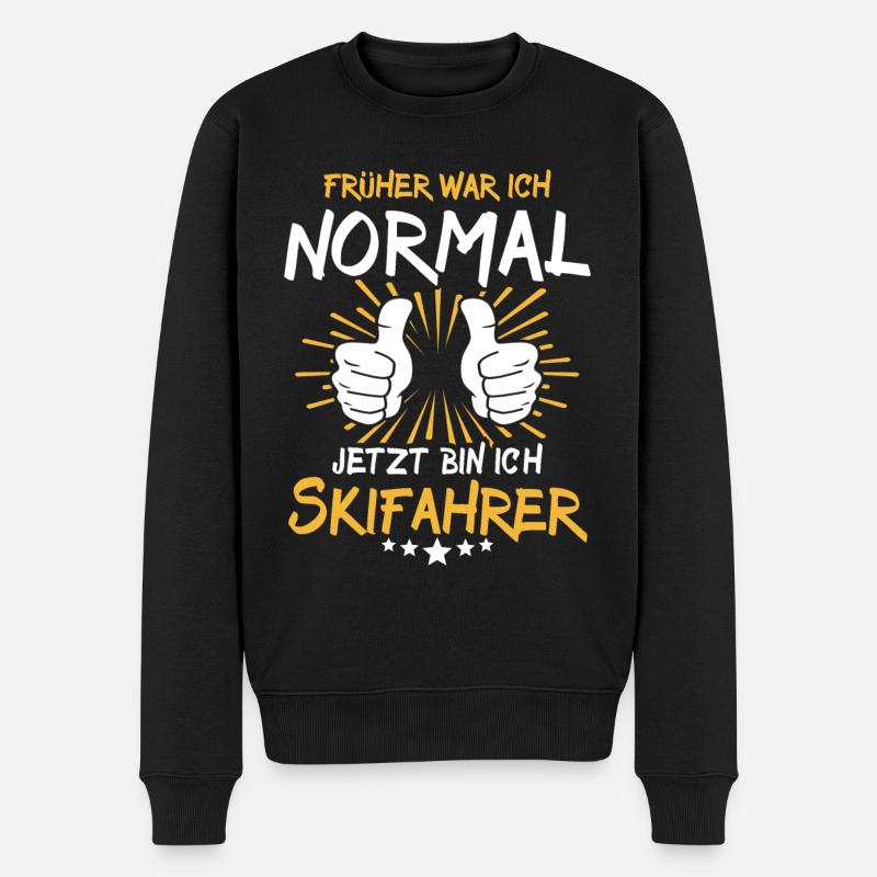 Skifahrer Spruch - Männer Premium Bio Pullover - Schwarz