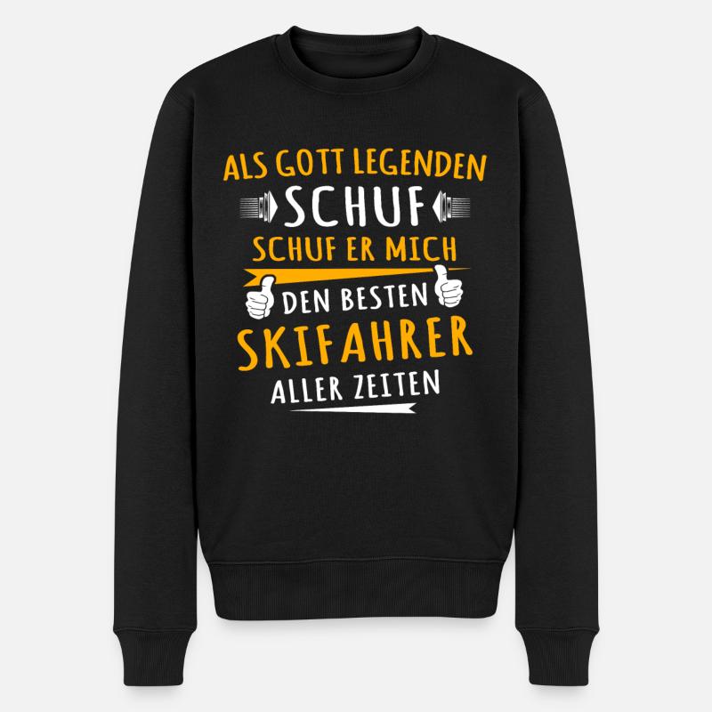 Skifahrer - Männer Premium Bio Pullover - Schwarz