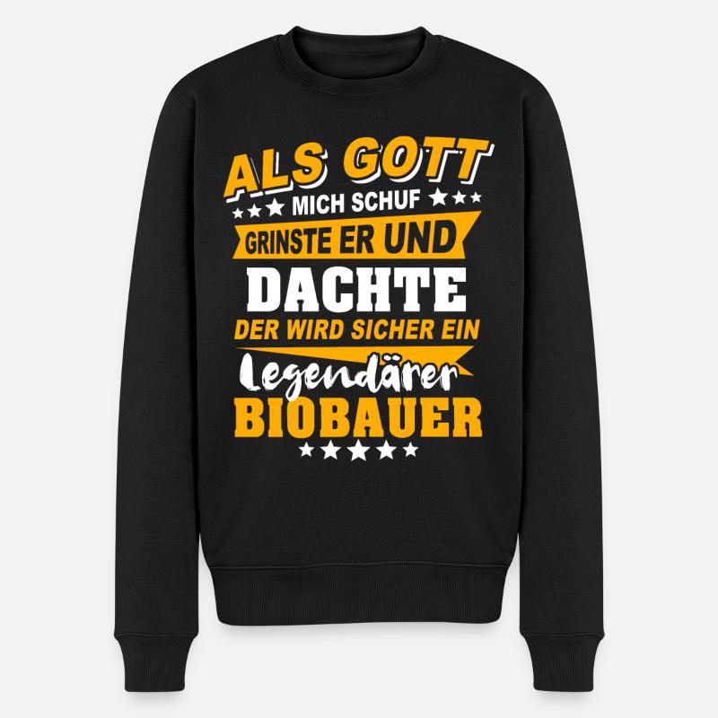 Biobauer Sprüche - Männer Premium Bio Pullover - Schwarz