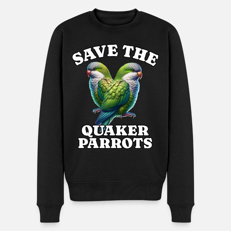 Mönchssittich Save Quaker Parrot - Männer Premium Bio Pullover - Schwarz